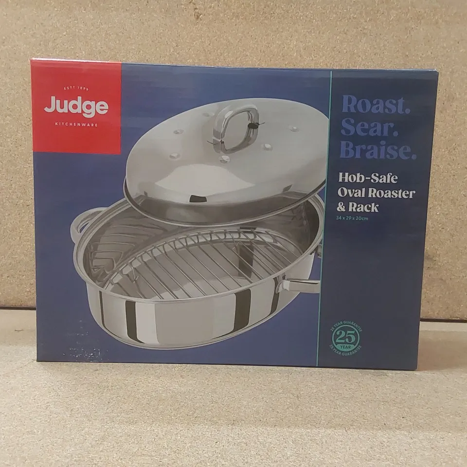 BOXED JUDGE HOB-SAFE OVAL ROASTER & RACK 