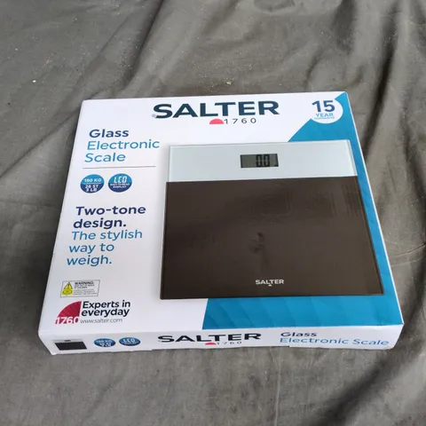 SALTER GLASS ELECTRONIC SCALE – BOXED (1760)