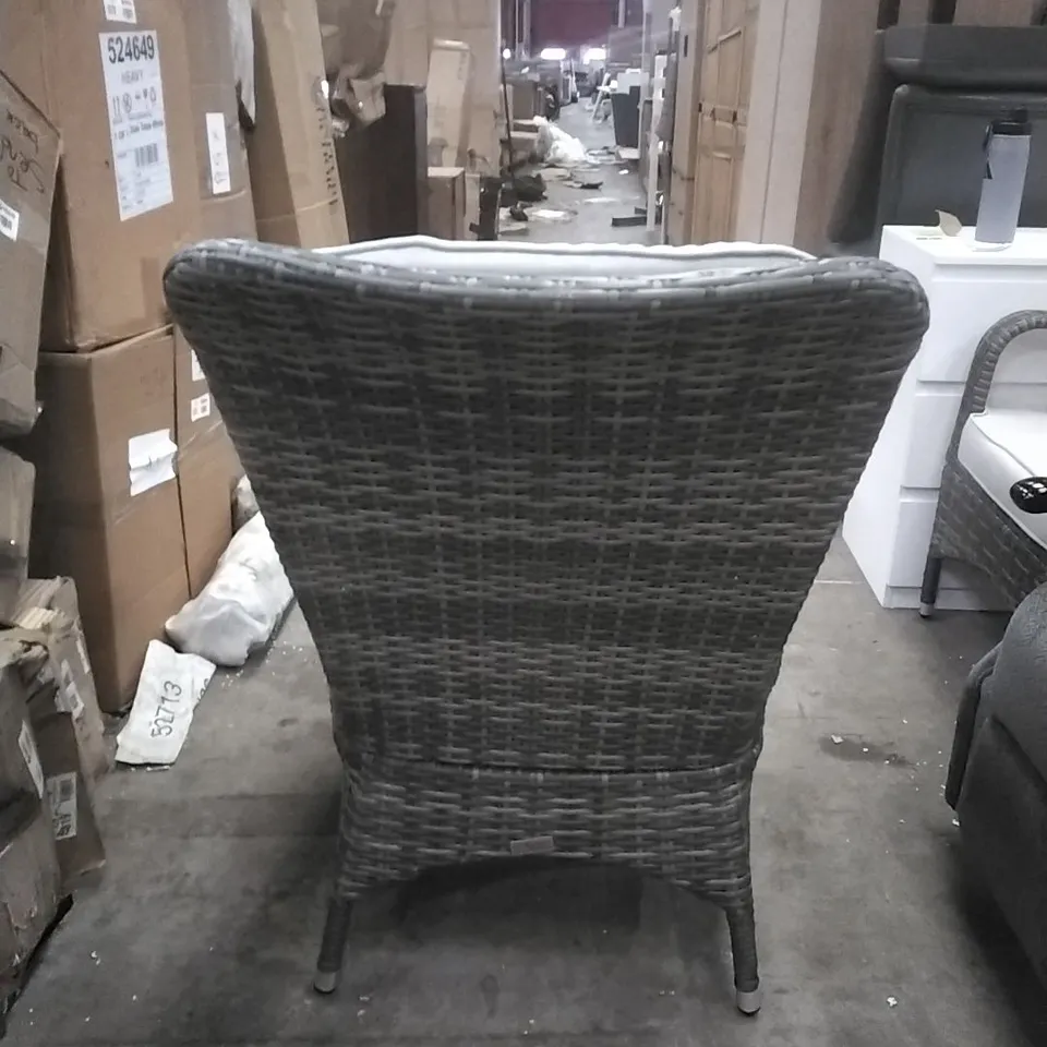 GLENNA PATIO RATTAN ALUMINIUM DINING SIDE CHAIR WITH CUSHIONS - GREY (SET OF 2)