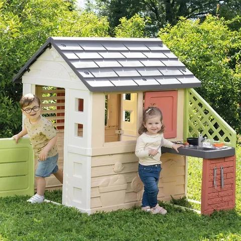 BOXED SMOBY LIFE NATURE PLAYHOUSE WITH KITCHEN (1 BOX)