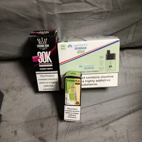 APPROXIMATELY 20 ASSORTED E-CIGARETTE PRODUCTS INCLUDING HAYATI, CROWN BAR AND IVG PRO