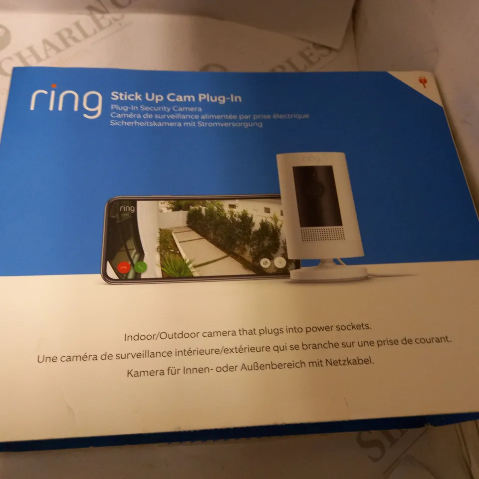 BOXED RING STICK UP CAM PLUG IN SECURITY CAMERA
