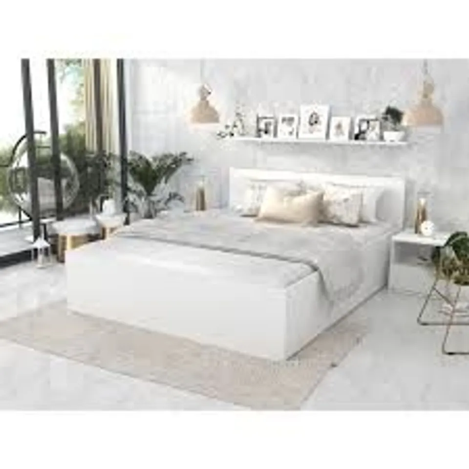 BOXED MASSIVHOLZBETT AUDRIENNA BED - 160 X 200CM, WHITE (3 BOXES)