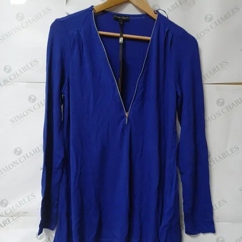 PHASE EIGHT KHLOE ZIP TOP BLUE SIZE 10
