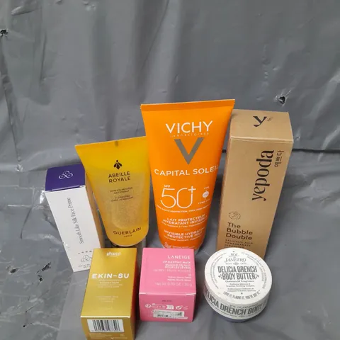 LOT OF 7 SKIN CARE PRODUCTS TO INCLUDE SOL DE JANEIRO, LANEIGE AND VICHY