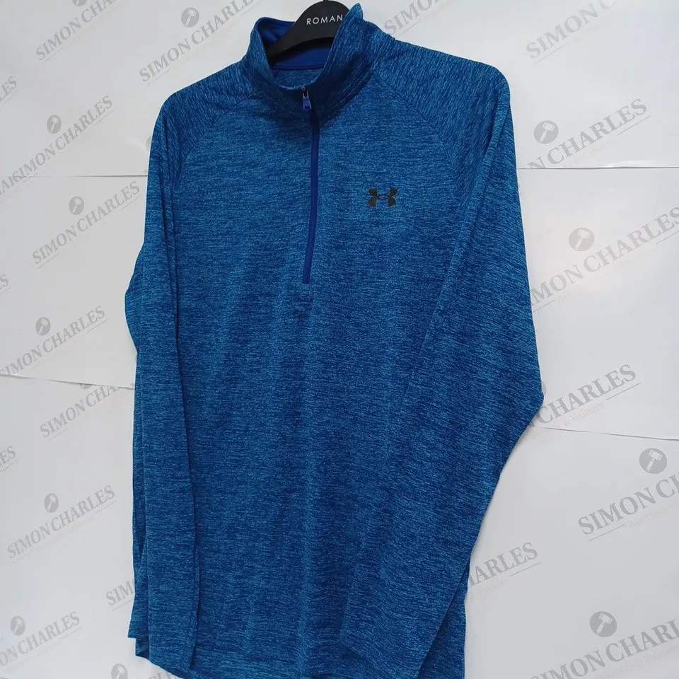 MENS UNDER ARMOUR 1/4 ZIP BLUE SIZE MEDIUM 