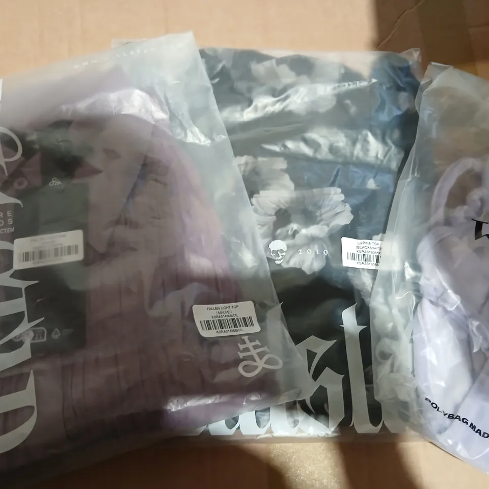 APPROXIMATELY 48 BRAND NEW KILLSTAR CLOTHING PRODUCTS TO INCLUDE; FALLEN LIGHT TOP, LUPINA TOP AND LOST IN SIN ZIP TOP