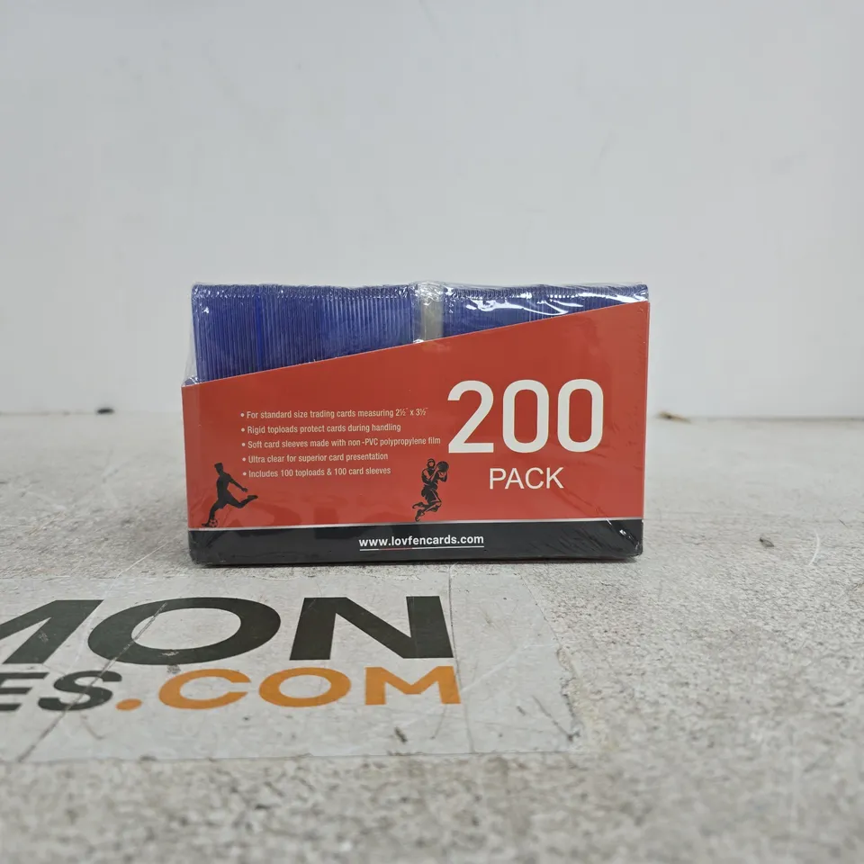 200-PACK CLEAR TRADING CARD SLEEVES (STANDARD SIZE) – BOXED