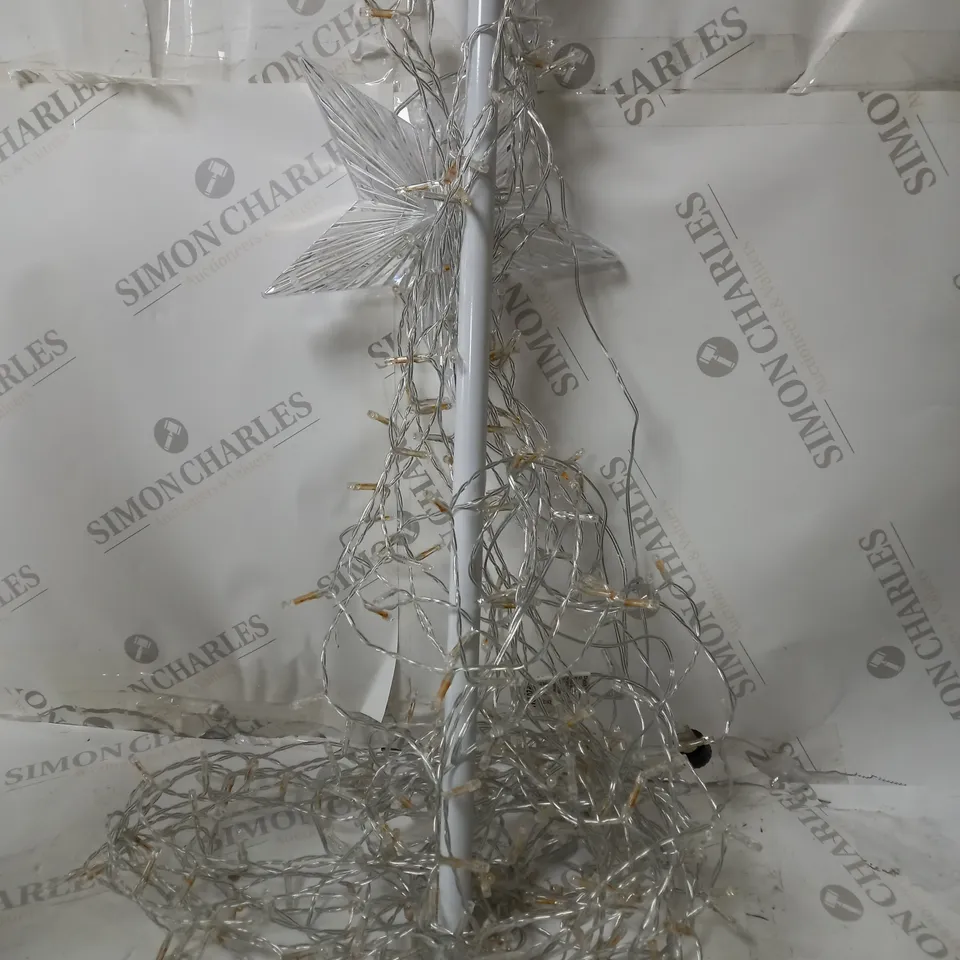 BOXED 8-FOOT WHITE WATERFALL LIGHT-UP OUTDOOR CHRISTMAS TREE RRP £59.99