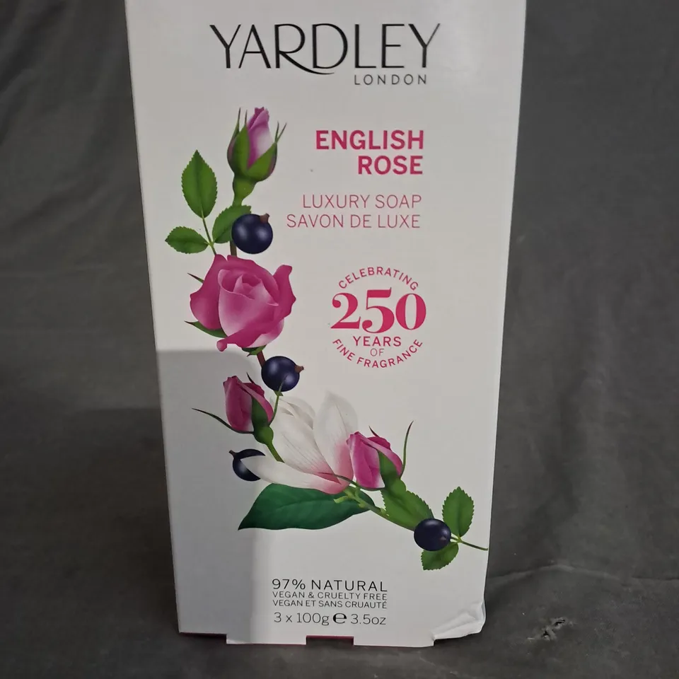 YARDLEY SET OF 3 ENGLISH ROSE LUXURY SOAP