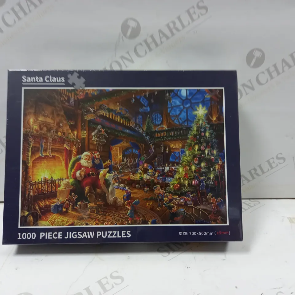2 ASSORTED JIGSAW PUZZLES TO INCLUDE; SANTA CLAUS AND CLOCK