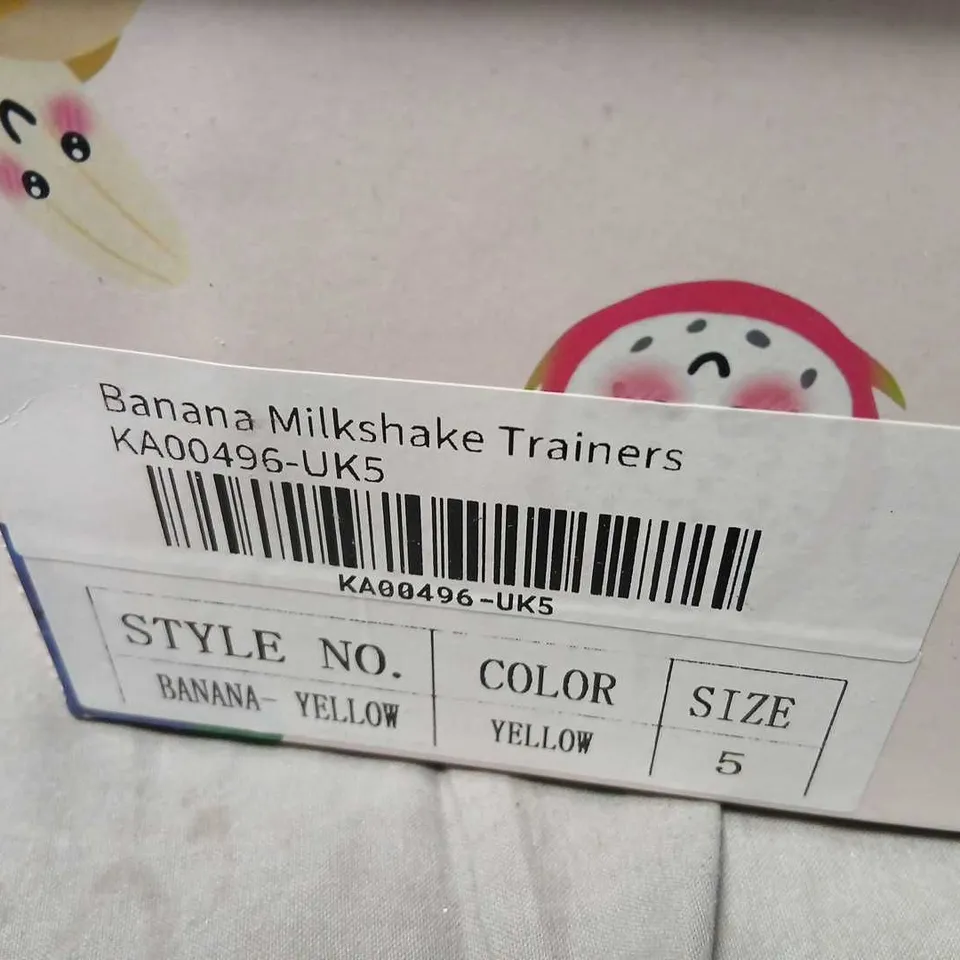 KOI FRUITTI TUTTI BANANA MILKSHAKE TRAINERS – YELLOW, UK5