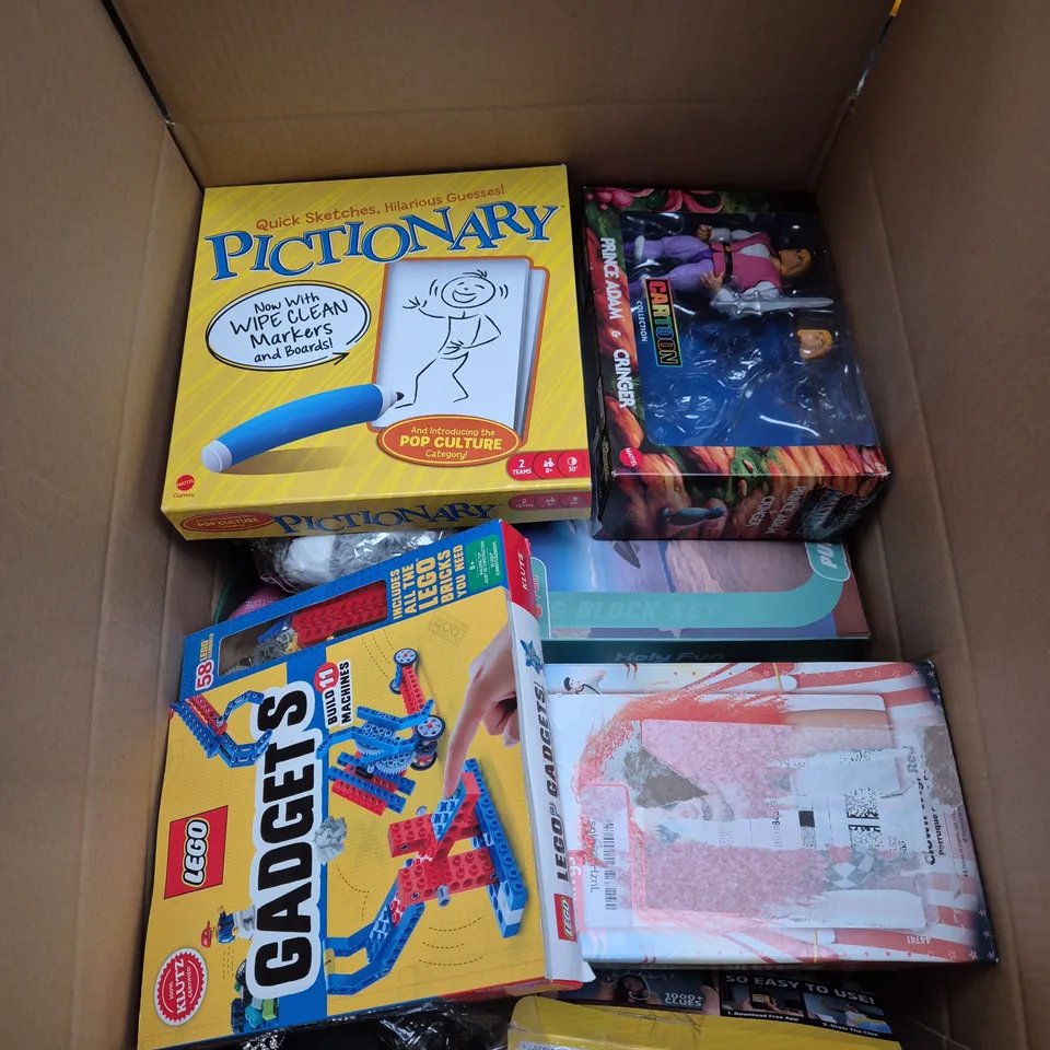 LARGE BOX OF ASSORTED TOYS AND GAMES