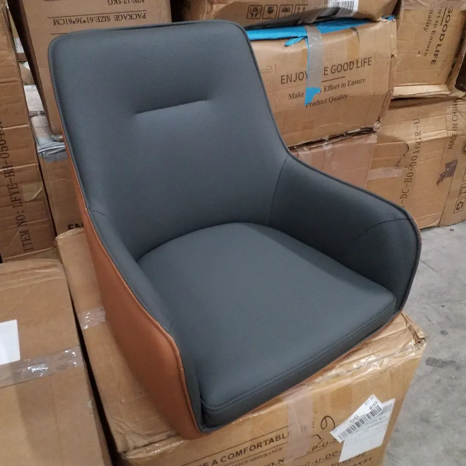 BOXED CLIPOP ERGONOMIC FAUX LEATHER UPHOLSTERED DINING CHAIRS SET OF 2, PADDED SEAT FOR KITCHEN - 