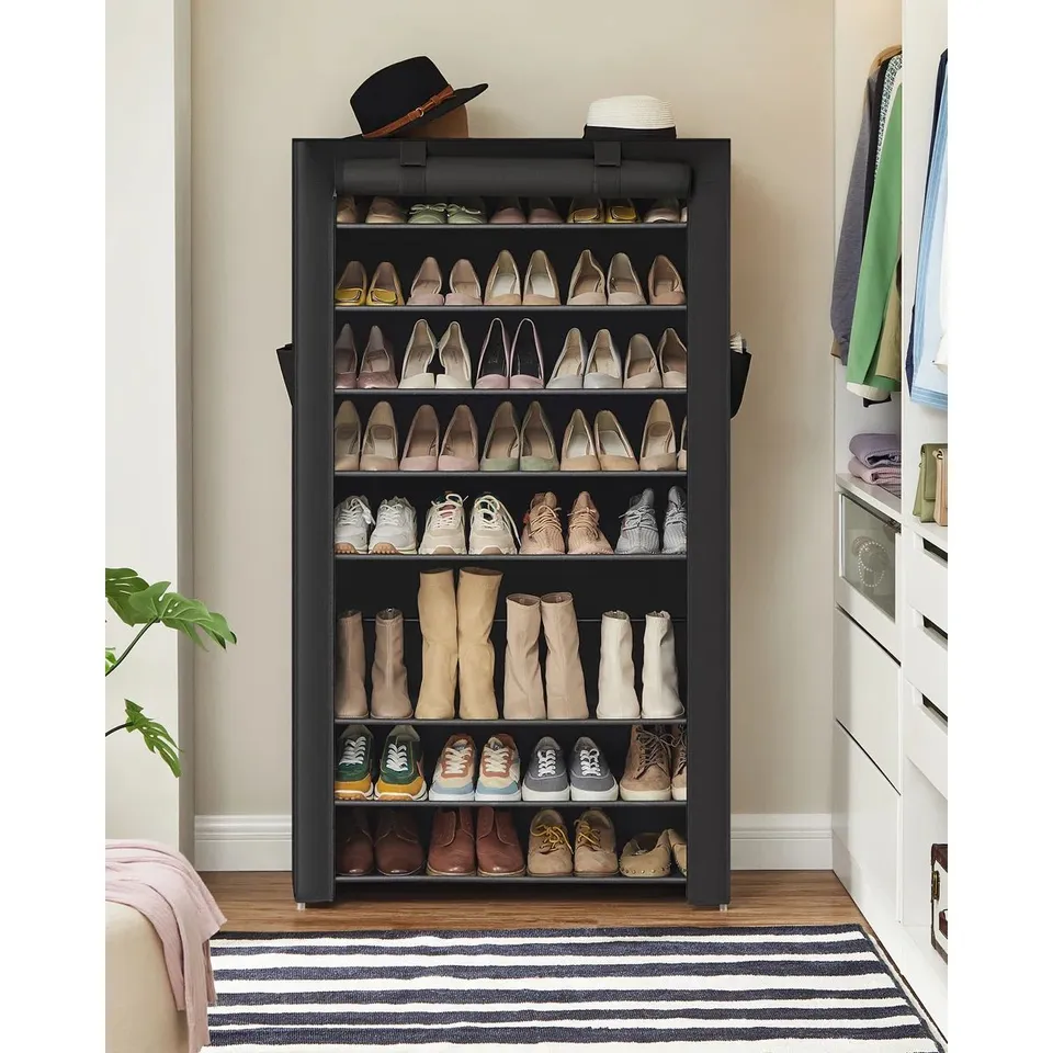 BOXED 50 PAIR SHOE RACK DARK BLACK 