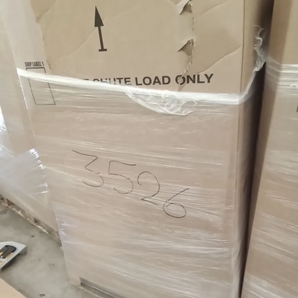 PALLET OF ASSORTED ITEMS INCLUDING FOLDABLE HAND TRUCK, FIREPLACE, HOMIDEC WORKDESK, HNNHOME CHAIR, ARTIFICAL PLANT, FLOGUOOR CHAIR
