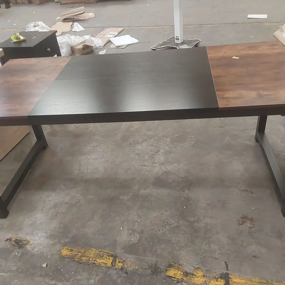 DESIGNER WOODEN DINING TABLE WITH METAL BASE