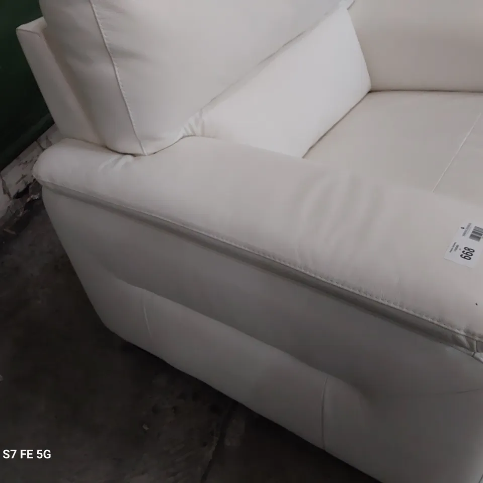 QUALITY ITALIAN DESIGNER GRADO EASY CHAIR WHITE LEATHER 