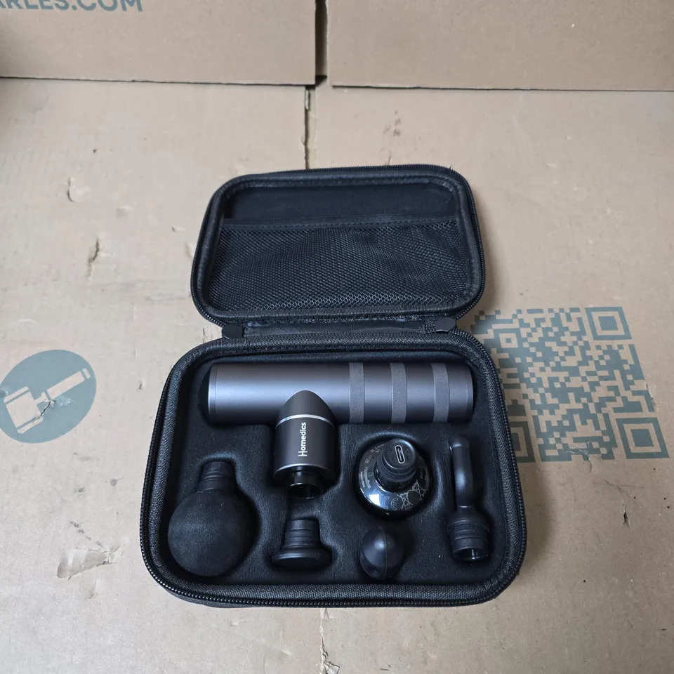 HOMEDICS PERCUSSION MASSAGE GUN WITH CASE AND ATTACHMENTS