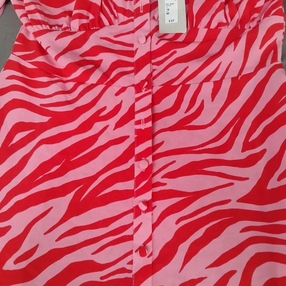PINK ZEBRA DRESS SIZE 14
