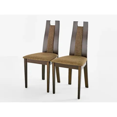 BOXED EBEL LINEN SLAT BACK SIDE CHAIR BURN BEECH