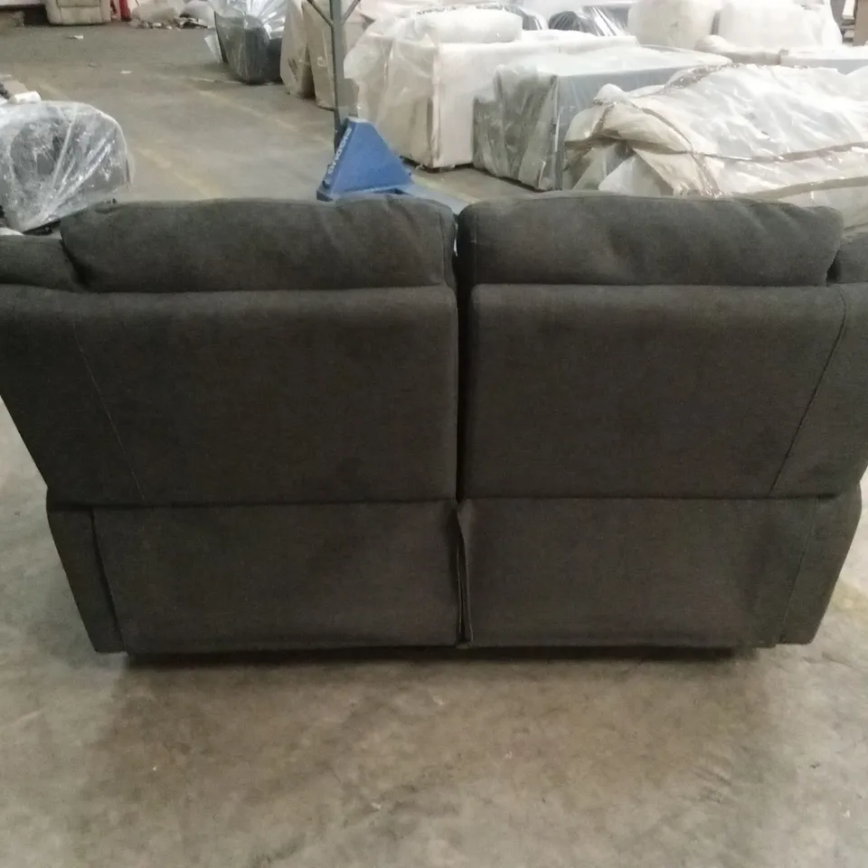 ALBION CHENILLE 2 SEATER HIGH BACK MANUAL RECLINER SOFA - CHARCOAL RRP £579