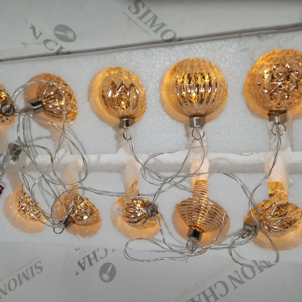 SILVER CHRISTMAS BAUBLE DECORATION LIGHTS