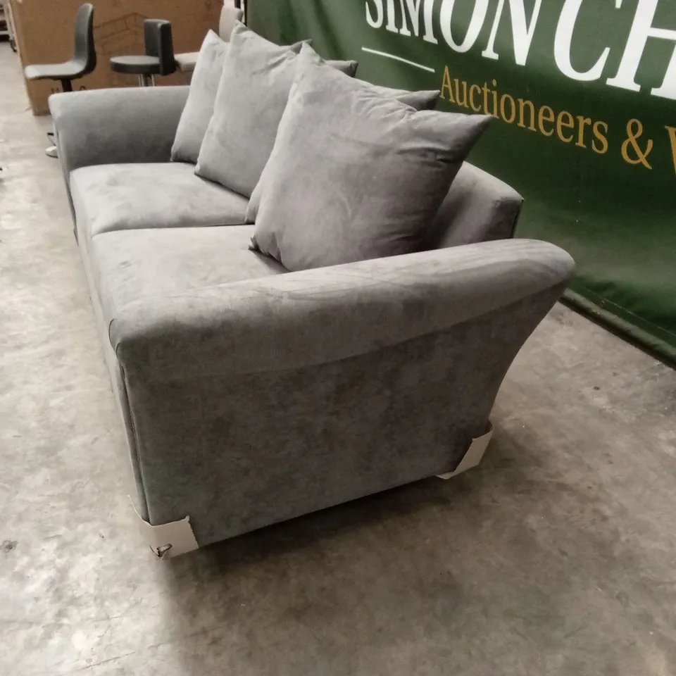 DURY FABRIC 3 SEATER SCATTER BACK SOFA  - GREY RRP £499