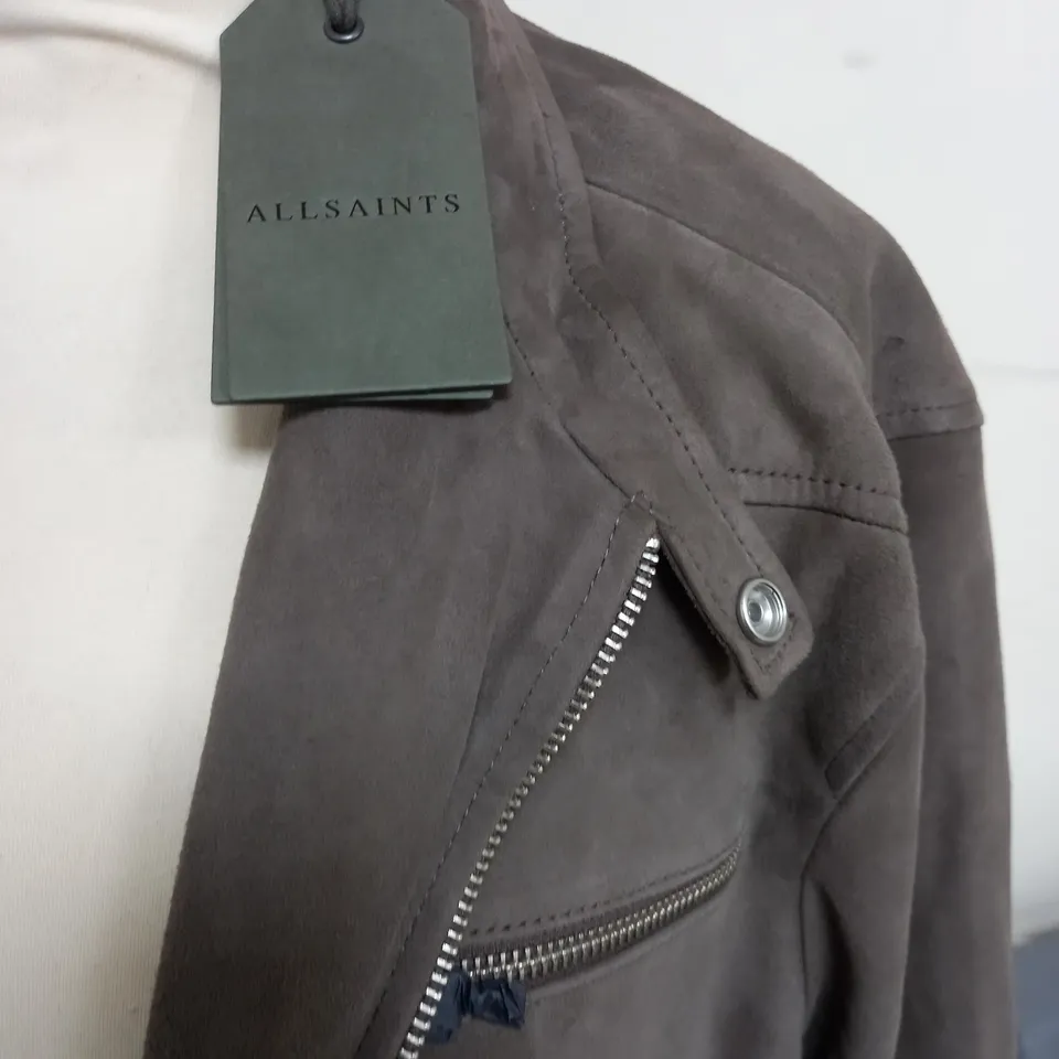 ALLSAINTS MINK BROWN OLMO JACKET - SIZE MEDIUM 