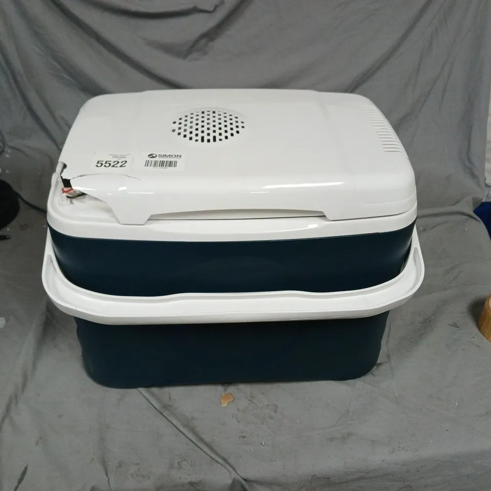 KLARSTEIN BEER BELLY ELECTRIC COOLBOX – WHITE LID, DARK BLUE BODY