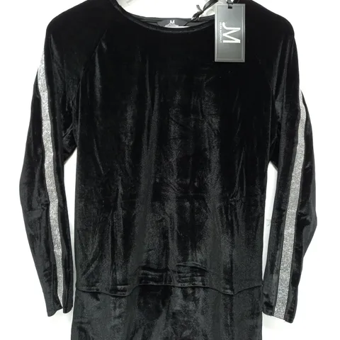 JULIEN MACDONALD VELOR SPRINKLE TOP IN BLACK - XS