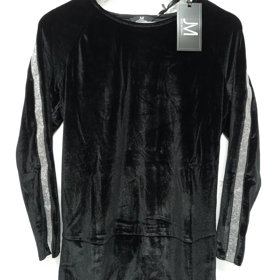 JULIEN MACDONALD VELOR SPRINKLE TOP IN BLACK - XS
