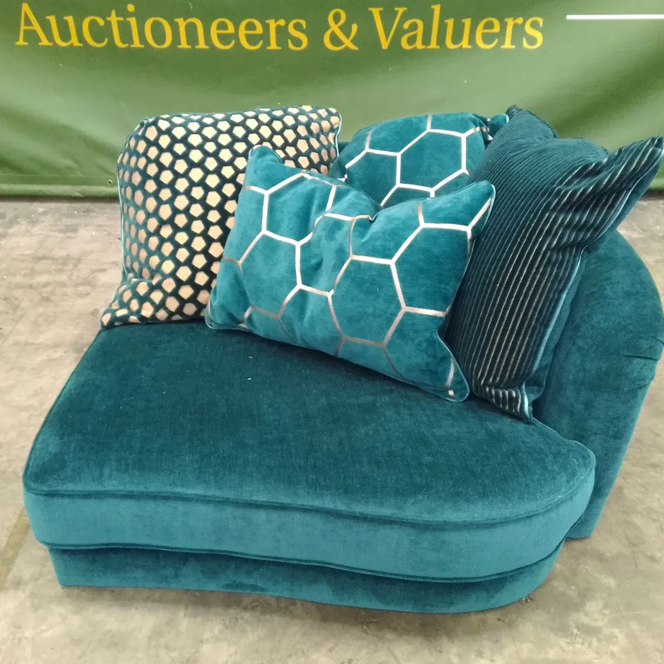 QUALITY DESIGNER SOFOLOGY HONEYCOMB RHF SECTION - TEAL FABRIC