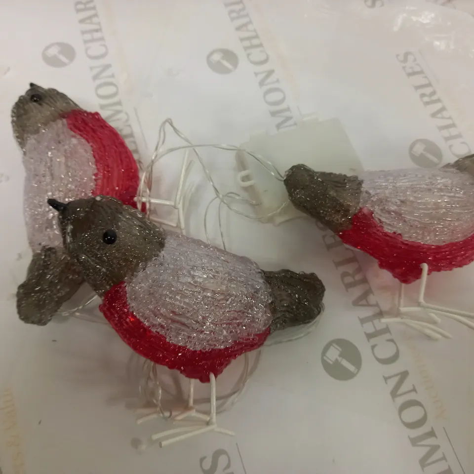 ACRYLIC LIGHT ROBIN OUTDOOR CHRISTMAS DECORATIONS RRP £29.99
