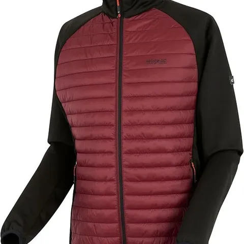 BRAND NEW REGATTA MENS CLUMBER HYBRID PADDED JACKET IN DARK MAROON/BLACK - UK SMALL