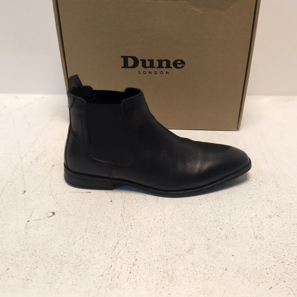 DUNE LONDON BLACK LEATHER CHELSEA BOOTS – MEN'S (UK 8)