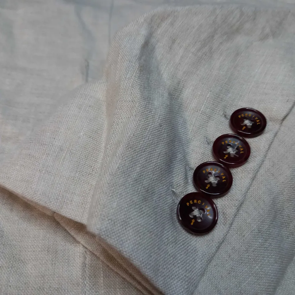 PERCIVAL OATMEAL/BUTTON DETAIL JACKET/BLAZER - MEDIUM