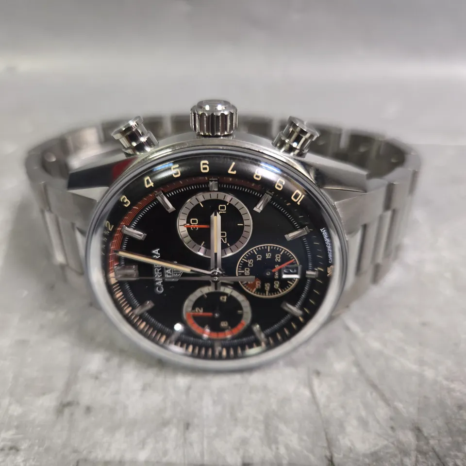TAG HEUER LIMITED EDITION CARRERA CHRONOSPRINT PORSCHE RALLYE WATCH AND MODEL CAR IN PRESENTATION BOX