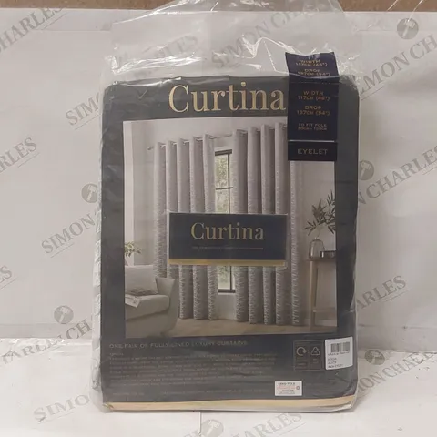 BAGGED KENDAL EYELET CURTAINS - 117 X 137CM