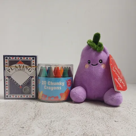 APPROXIMATELY 12 ASSORTED TOYS AND GAMES TO INCLUDE PLAYING CARDS, ETC