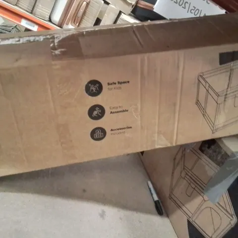 BOXED KEPLIN SOFT PLAYPEN WITH ACCESSORIES 150X180CM GREY COLOUR 