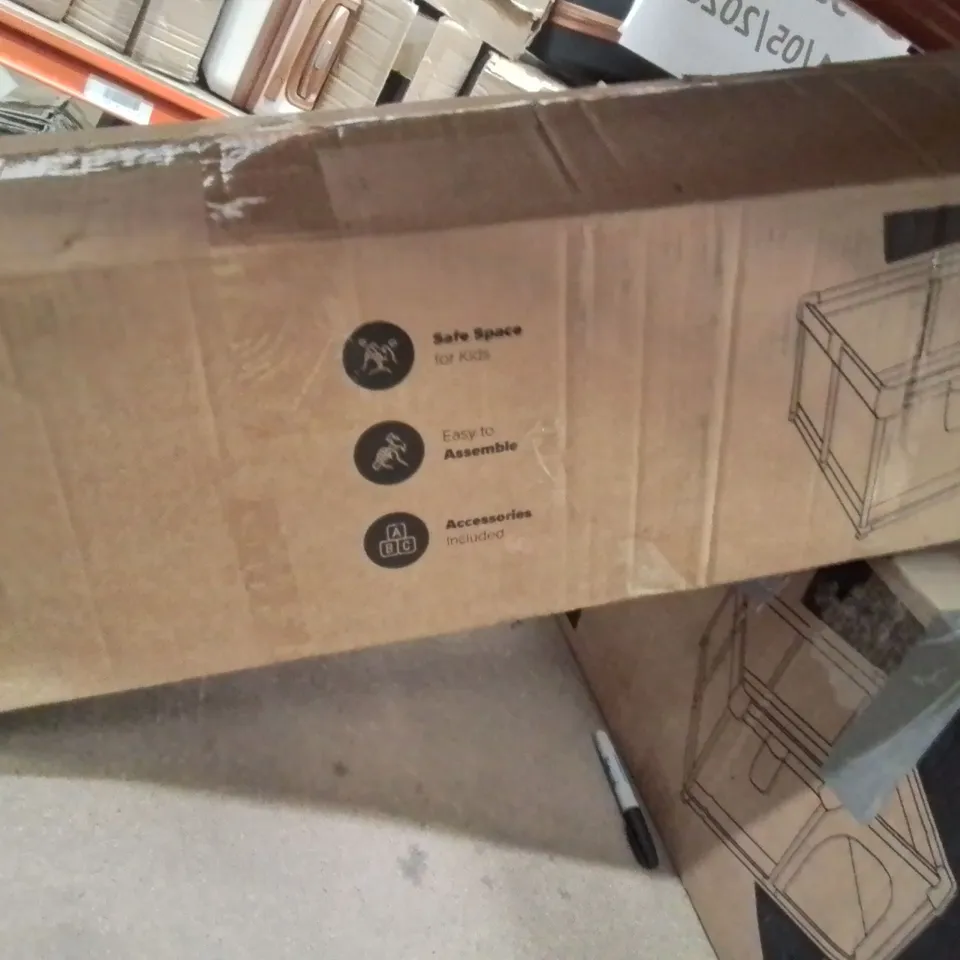 BOXED KEPLIN SOFT PLAYPEN WITH ACCESSORIES 150X180CM GREY COLOUR 