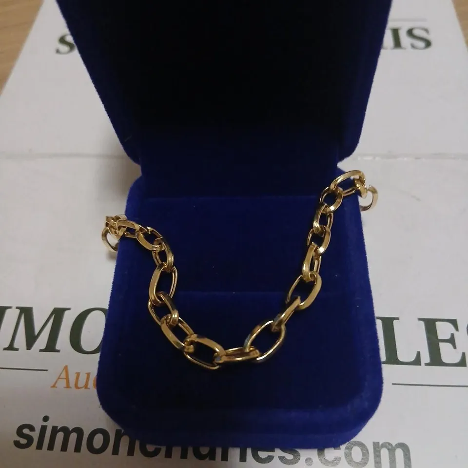 GOLD 9CT ITALIAN GOLD TRIANGLE CUT PAPERCLIP BRACELET 