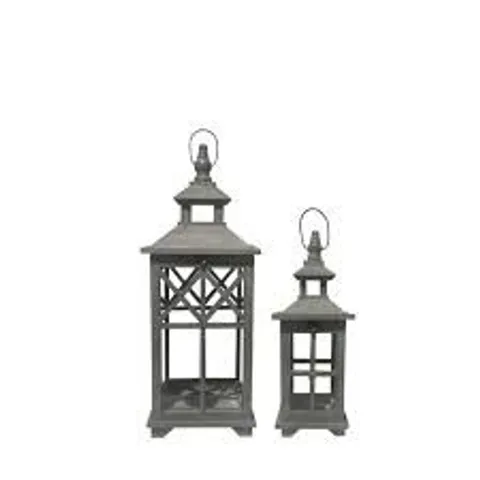 OTTERS BROOK SET OF 2 WOODEN LANTERNS