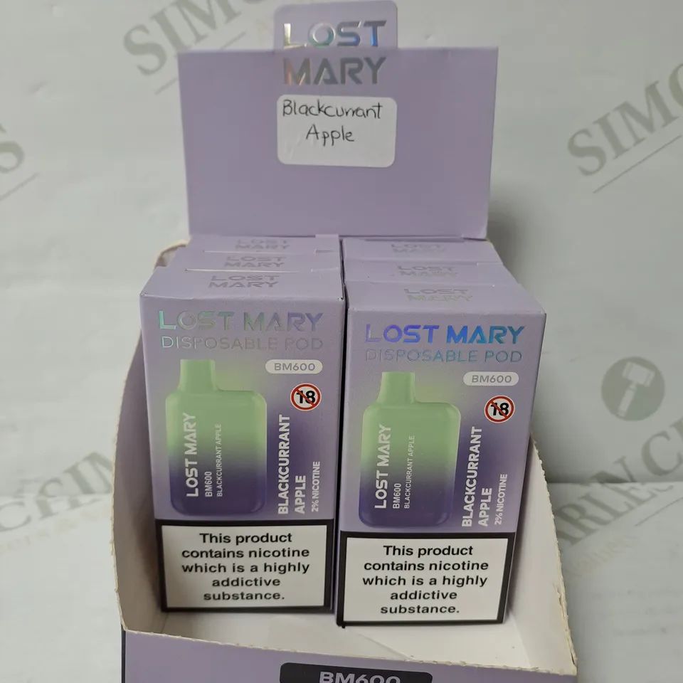 BOX OF 6 LOST MARY DISPOSABLE POD BLACKCURRANT APPLE