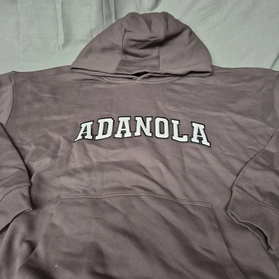 ADANOLA SLOGAN HOODIE SIZE S