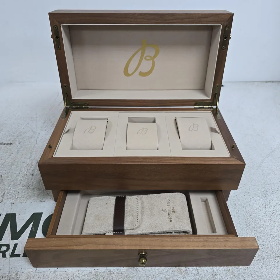 BREITLING WOODEN WATCH PRESENTATION BOX 