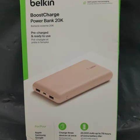 BOXED BELKIN BOOSTCHARGE POWERBANK 20K IN PINK