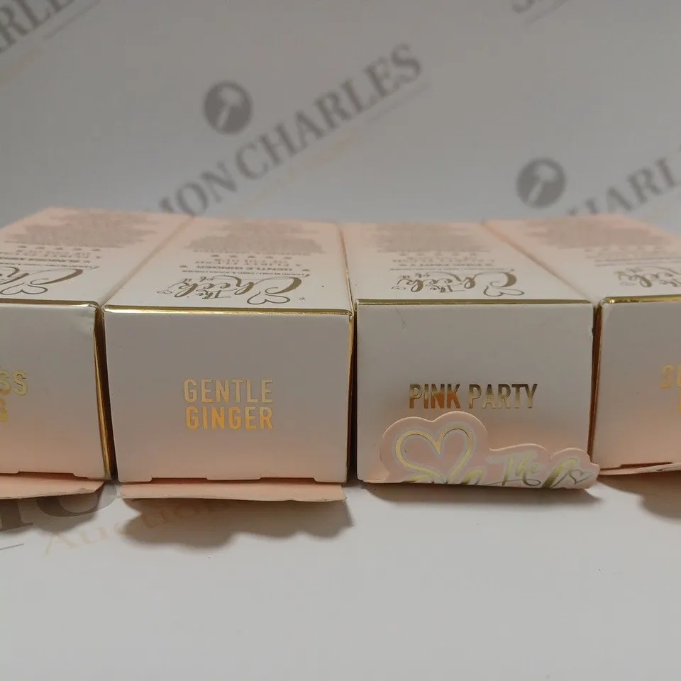 BOX OF 4 ASSORTED P.LOUISE THE CHEEK OF IT LIQUID BLUSH TO INCLUDE SUNKISS MISS, GENTLE GINER, PINK PARTY 