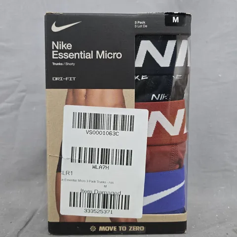 NIKE ESSENTIAL MICRO 3-PACK BOXER BRIEFS - ASSORTED COLOURS SIZE MEDIUM
